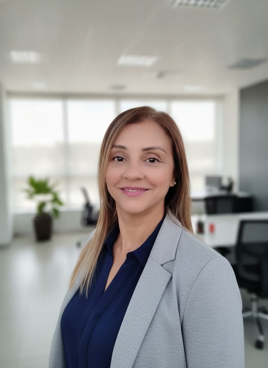 Rita de Cássia Silva, especialista em recrutamento e seleção, em ambiente de trabalho